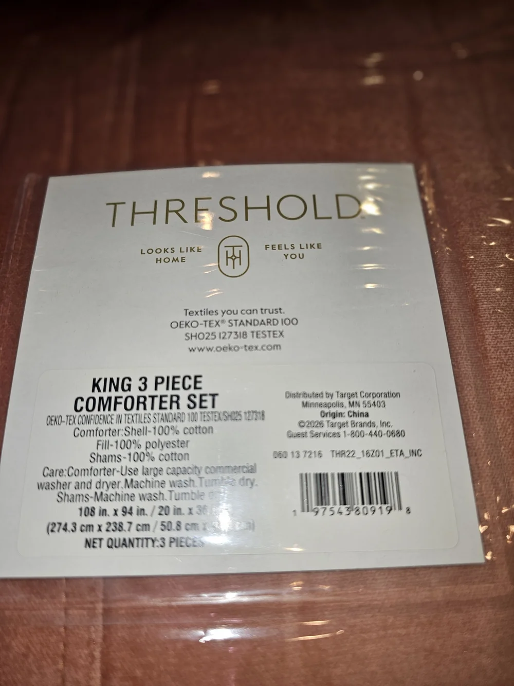 Threshold King 3-Piece Comforter Set in Dusty Rose